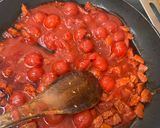 A picture of step 2 of Chorizo and Ricotta Rigatoni.