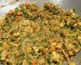 A picture of step 8 of Veg Hyderabadi Biryani with Boondi raita.