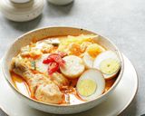 Foto langkah ke 8 dari resep Lontong Presto, Ayam Pukang, Pindang Telur dan Sayur Labu.