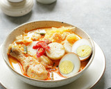 Foto langkah ke 8 dari resep Lontong Presto, Ayam Pukang, Pindang Telur dan Sayur Labu.