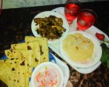 A picture of step 7 of Chicken karaily and sheer khurma with rooti salad and drink.