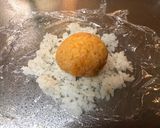 A picture of step 3 of Salmon Pink Spiral Onigiri Rice Ball 🍙.