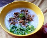 Hình bước làm 3 của món Cháo thịt bò băm xào
