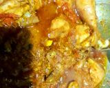 A picture of step 3 of Palak gosht.