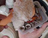 Foto langkah ke 3 dari resep Nasi Bakar Cumi Hitam Telur Asin.