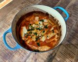 A picture of step 4 of Smokey tomato & halloumi bake.