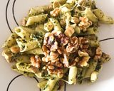 Foto del paso 8 de la receta: Pasta de arroz con salsa pesto, pollo y almendras