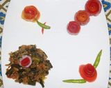 A picture of step 4 of Pyaz bhindia.