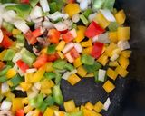 A picture of step 1 of Creamy bacon and pepper pasta.