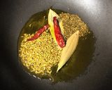 A picture of step 2 of Pui Shake Diye Bhaja Muger Dal (Roasted Moong Dal Cooked With Malabar Spinach - Bong Style).