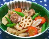 A picture of step 15 of Comforting Chikuzen-ni (Japanese Simmered Chicken and Vegetables).