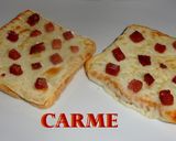 Foto del paso 4 de la receta: Pizzetas de pan de molde con queso y jamón serrano