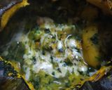 Foto del paso 4 de la receta: Zapallo relleno tipo fondue con espinaca y panceta 🥬🥓