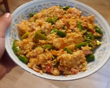 Foto del paso 3 de la receta: Arroz chino keto con camarón y tocino (hecho con coliflor)
