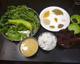 A picture of step 1 of Banana Spinach sambhar.