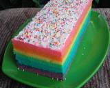 Cara Membuat Rainbow cake kukus 8