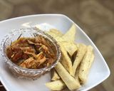 A picture of step 4 of Fried yam & shredded chicken soup🍽.