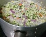 A picture of step 6 of Steamed vegetable rice, fried beef stew n steamed cabbages.