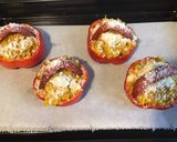 Une image de l'étape 9 de Petits paniers de poivrons farcis aux navets jaunes tomates parmesan et saucisses américaines.