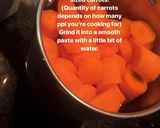 A picture of step 1 of Gajar Halwa.