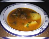A picture of step 5 of Alo gosht shorba.