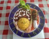 Foto del paso 11 de la receta: Muslo de pollo arroz ajo y cúrcuma porotos guisados