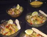 A picture of step 2 of Moong dal chaat.