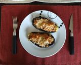 A picture of step 4 of Light Stuffed Eggplants in the Microwave.