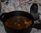 A picture of step 4 of Braised Beef Cheeks with Red Wine and Black Trumpet Mushrooms.