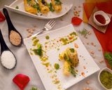A picture of step 6 of Khandvi.
