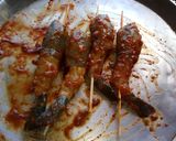 A picture of step 2 of Teriyaki prawns with net crepes.