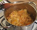 A picture of step 5 of Vickys Steamed Cabbage with Onions & Peppers, GF DF EF SF NF.