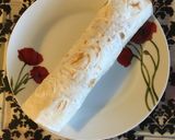 A picture of step 2 of Banana peanut butter tortilla.