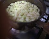 A picture of step 3 of Tutti frutti made from water melon peels/rind.