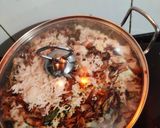 A picture of step 13 of Kathal biryani with pudina dhania chhachh.