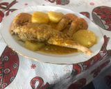 Foto del paso 9 de la receta: Rape en salsa con gambones y patata panadera