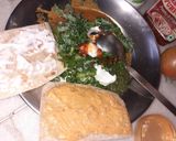 A picture of step 2 of Roti bread spinach sandwich.