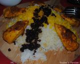 A picture of step 36 of Persian Barberries rice with saffron chicken (Zereshk polow BA morgh).