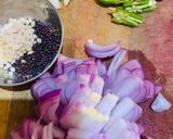 A picture of step 1 of Amaranth Stir fry.