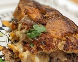 A picture of step 9 of Sweet potato, red onion and cheese Spanish omelette Tortilla.