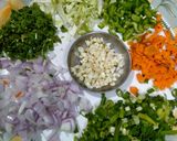 A picture of step 1 of Chinese fried rice.