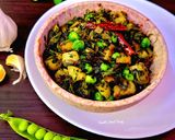 A picture of step 5 of Aloo Methi Matar.