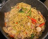 รูปขั้นตอนการทำที่ 7 ของ สปาเก็ตตี้ขี้เมาหมูเบค่อนกุ้ง Spaghetti Kee Mao Pork Bacon Shrimp