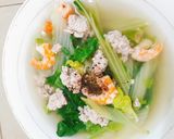 Hình bước làm 2 của món Cải bẹ dún nấu tôm thịt
