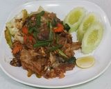 A picture of step 6 of Pad See Ew with Beef.