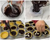 Foto langkah ke 6 dari resep Pie Brownies Mini Shiny Crust | Kulit Renyah Tanpa Telur.
