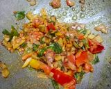 A picture of step 3 of Jackfruit seed mixed veg sabzi.