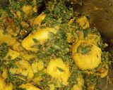 पालक भूजी (Palak Bhuji recipe in Hindi) रेसिपी चरण 3 फोटो