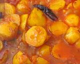 A picture of step 3 of Achari Aloo/potato.