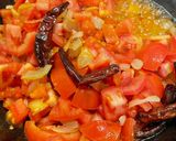 A picture of step 4 of Instan Rava uttapam and onion tomato chutney.